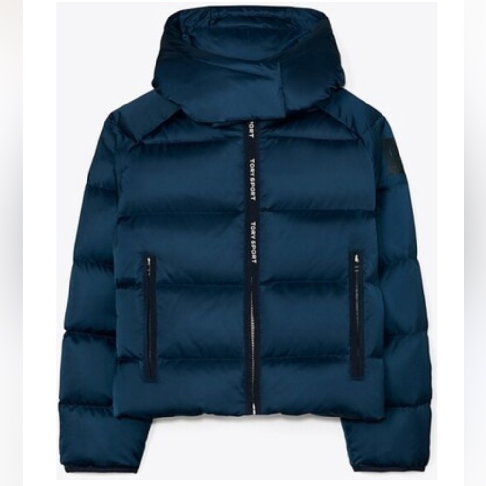 Tory Burch Sport Performance Satin Down Jacket, NWOT, size XS